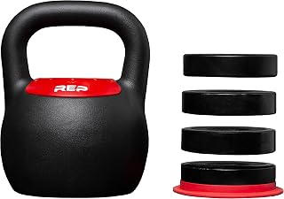 REP Fitness Adjustable Kettlebell 20-40 lbs - Quick-Twist Compact Home Gym Set with Secure Grip & Floor Protection