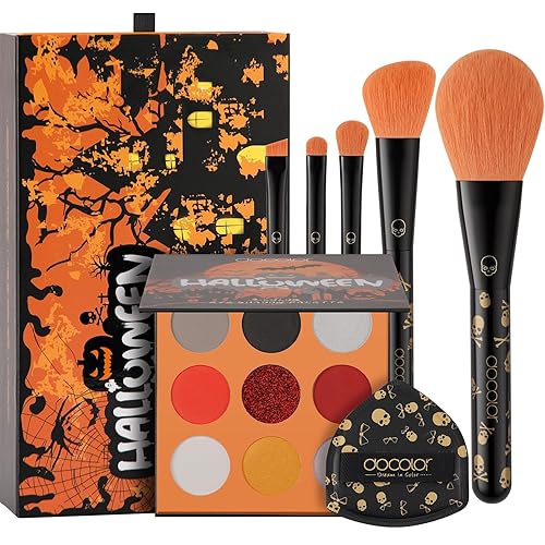docolor Makeup Brush Set,5PCS Halloween Goth Makeup Brushes Powder Contour