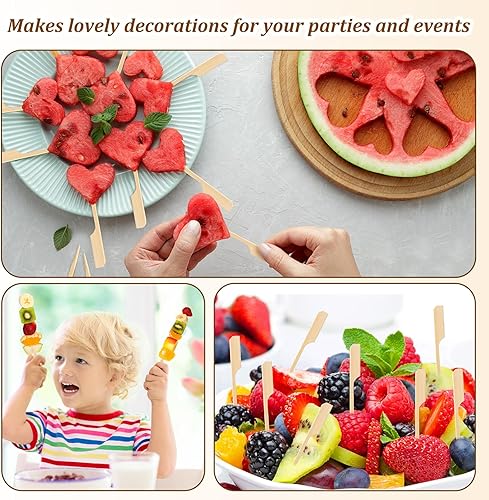 Miniatura 6 de 3000 piezas de pinchos de bambú para aperitivos, palillos de dientes, brochetas anchas de madera para brochetas de cóctel, kababs de frutas,