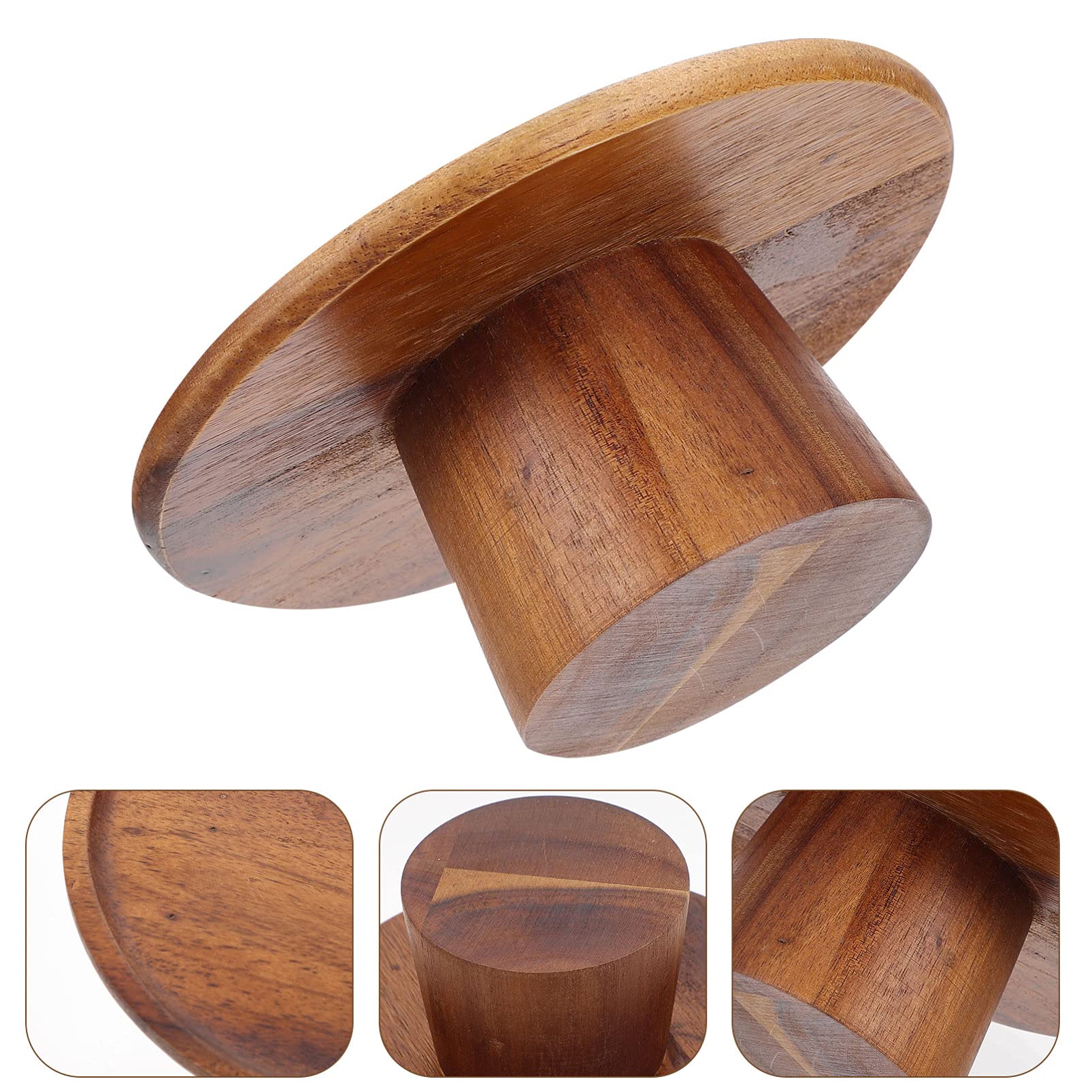 Angoily Bandeja Redonda Madera con Patas Soporte para Tartas Y Postres Multifunción para Eventos Fiestas Y Decoración De Mesa 6.10X6.10X2.75In