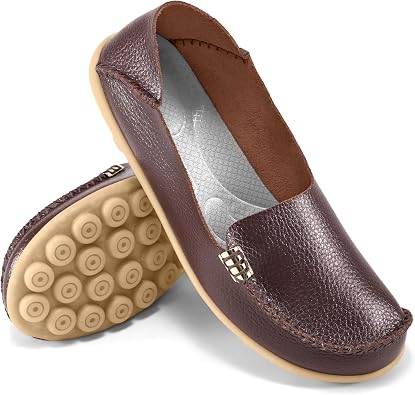 Ablanczoom Womens Loafers Flats Shoes Comfort Round Toe Slip on Soft Moccasins Dressy Loafer for Driving Walking