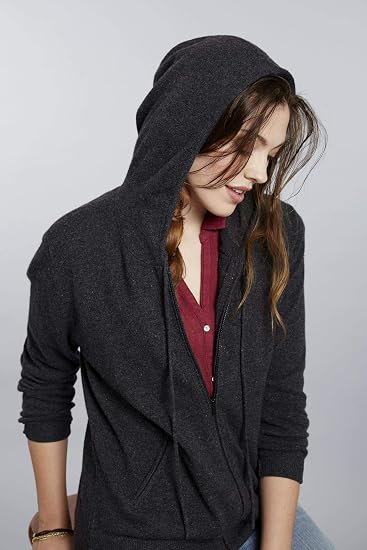 Invisible World Women's 100% Cashmere Zip Hoodie Cardigan w Pockets  Charcoal Md : Amazon.ca: Clothing, Shoes u0026 Accessories
