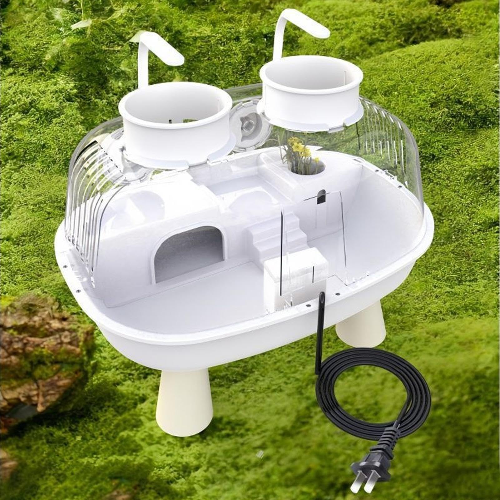 Vasca Tartarughe Acquatiche Con Luce Basking Alimentata USB | Gabbia Habitat Per Tartarughe Acquatiche E Rettili Per Interni Casa Soggiorno Appartamento Ufficio Balcone Stagno Serpente