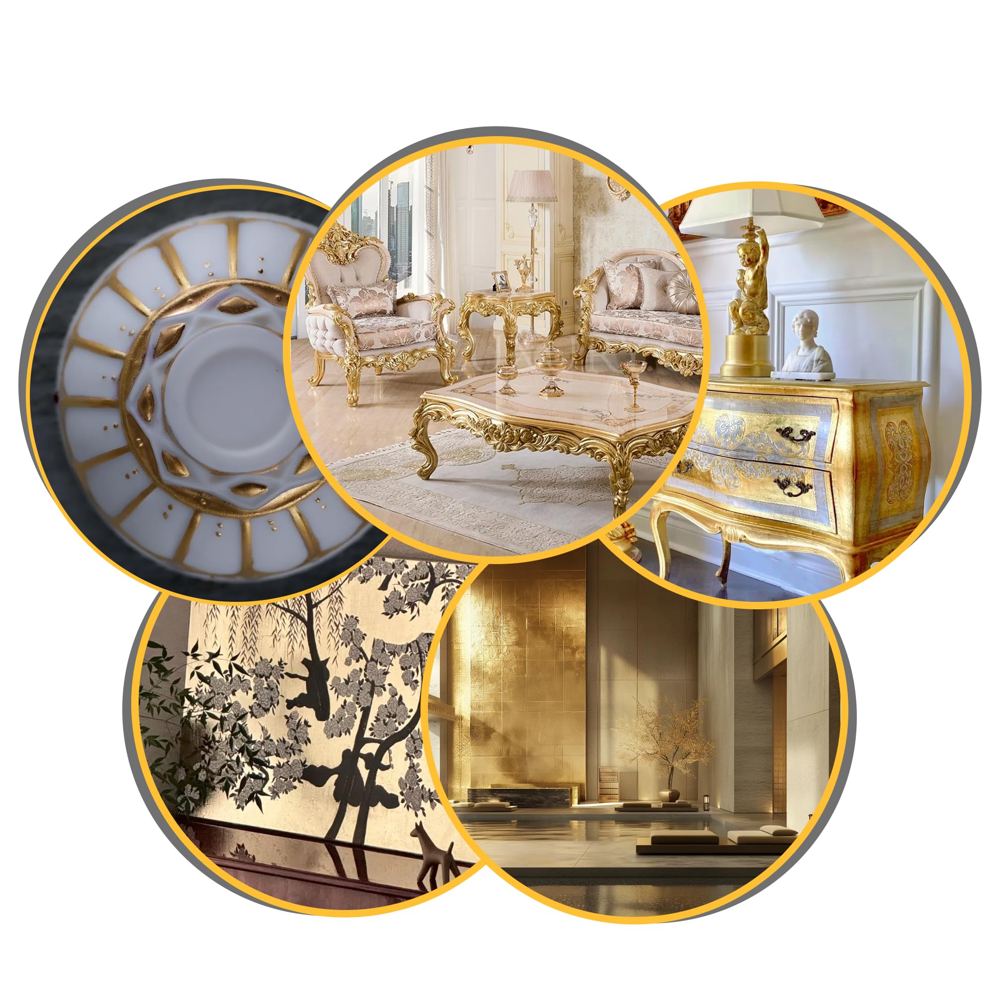 30 Sheets of Gold Leaf Sheets, Simulated Gold Foil Paper for Nail Art Art Creations, Photo Frame Decoration - Image 4