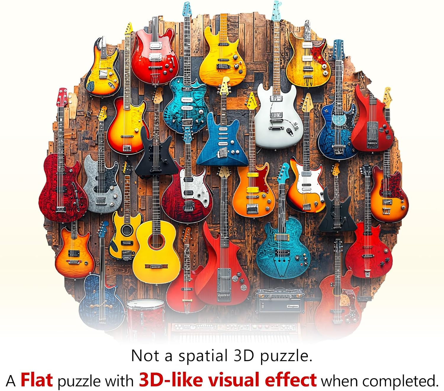 Wooden Puzzle for Adults-Guitar Wall Wood Jigsaw Puzzle-M-205 PCS image 2