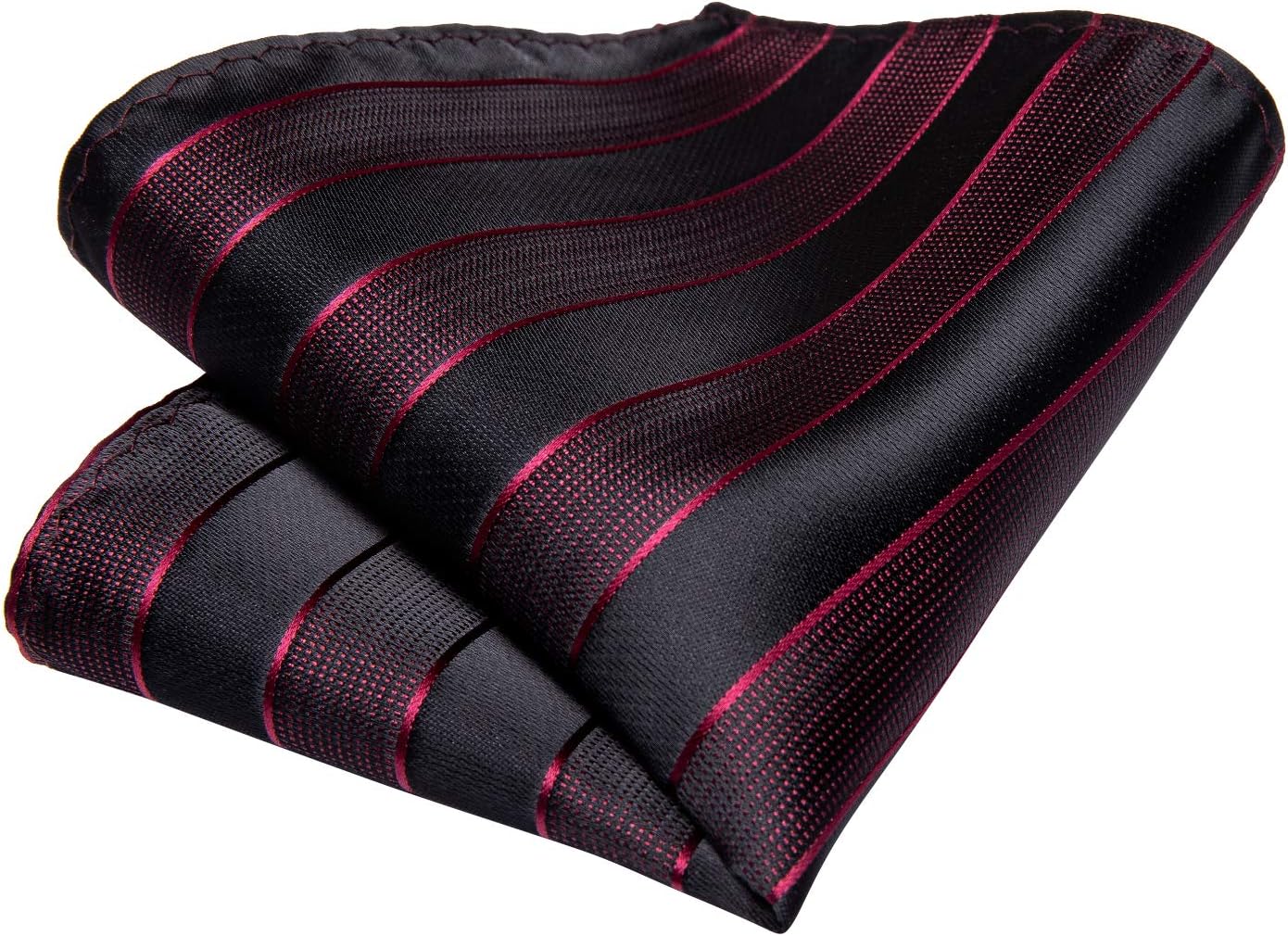 DiBanGu Mens Striped Tie Silk Woven Necktie and Pocket Square Cufflinks Tie Clip Set Wedding Business Formal Gift Tie for Men - Image 7