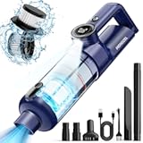 Handheld Vacuum Cordless - 15kPa Strong Suction Car Vacuum Cleaner with Brushless Motor&comma; LED Light&comma; Type C Cable&comma; Charger&comma; 2 Fliters&comma; Portable Hand Vacuum for Home&comma; Pet and Car