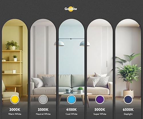Miniatura 2 de Goodlite Bombilla LED GU24 Base A19, 5 colores seleccionables 3000K-3500K-4100K-5000K-6500K, 1100 lúmenes, 12 vatios (equivalente a 75 W), alto CRI,