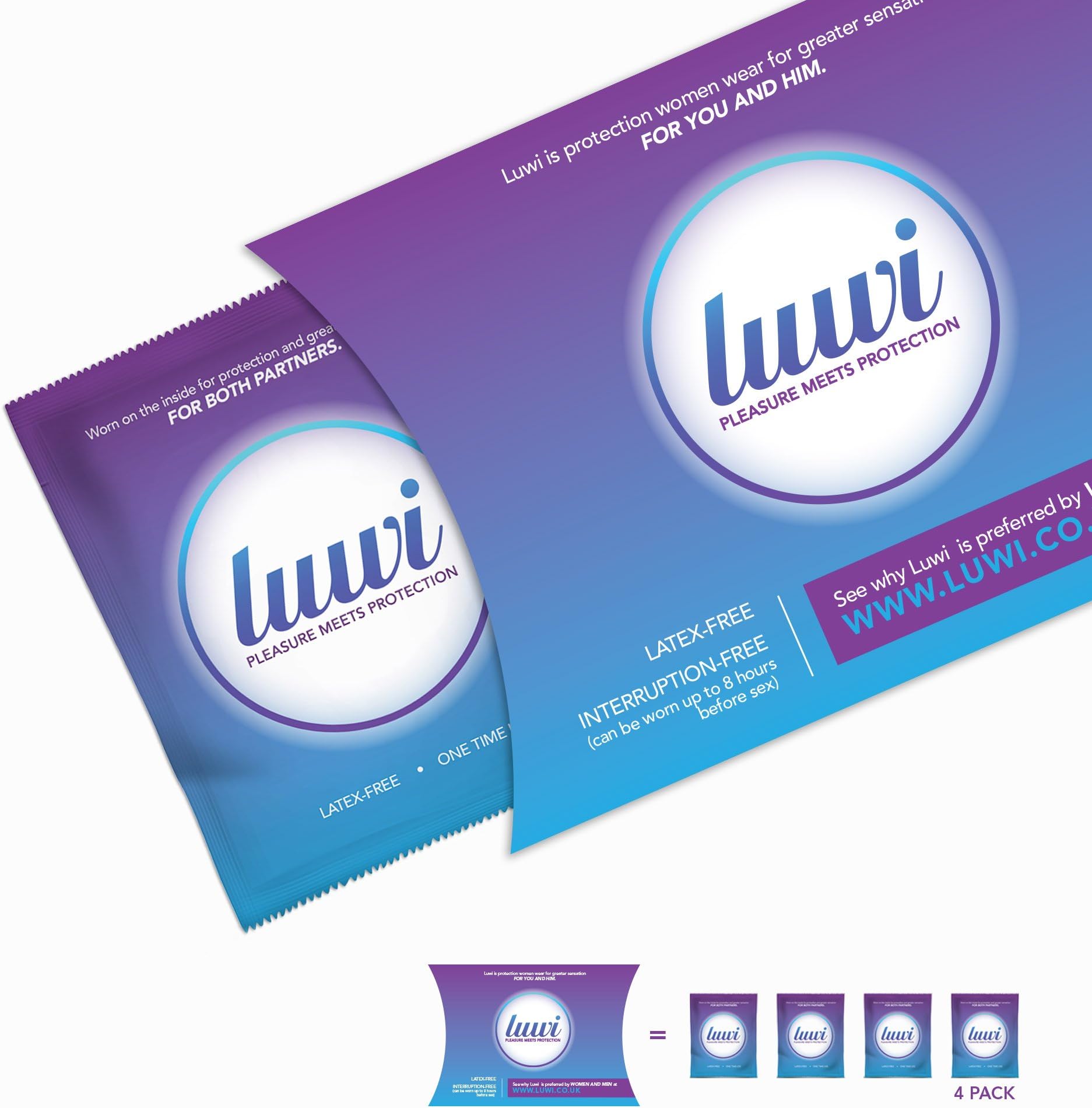LUWI - Contraception and STD Protection for Women (and Men) - pack of 4.