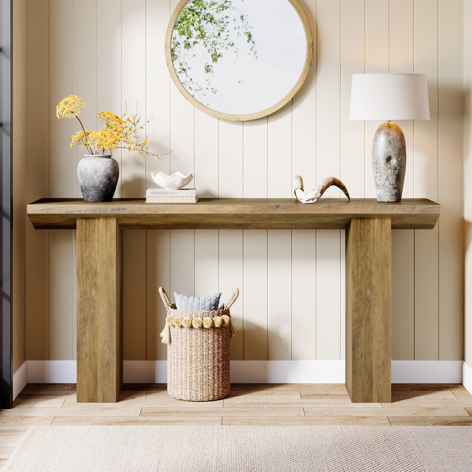 Amazon.com: Tribesigns Farmhouse Console Table, 63-Inch Narrow Long Entryway Table, Wooden Sofa ...