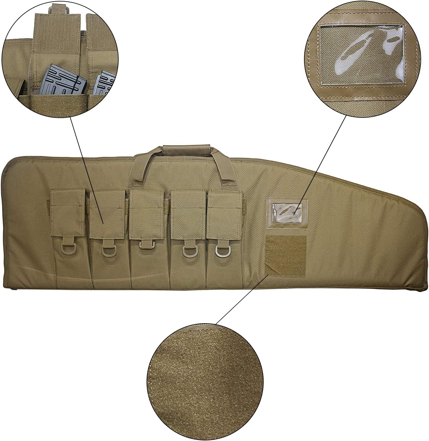 Greencity Long Single Soft Rifle Bag Tactical Gun Case Carrying Waterproof Padded Hunting Sports Adjustable Shoulder 38" 42"