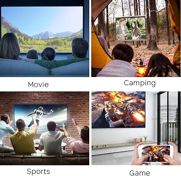 YG300 MINI Projector Portable Home Theater Smart TV Laser Beamer 3D Cinema LED Videoprojector for 4k 1080P Movie Via HD Port (Blue)