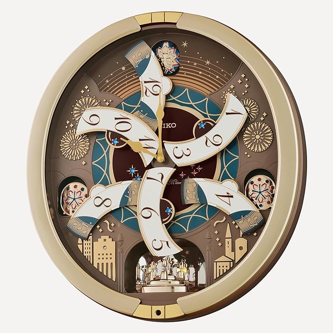 Reloj de Pared SEIKO Musical Melodies in Motion Marrón 17.4 pulgadas miniatura 3