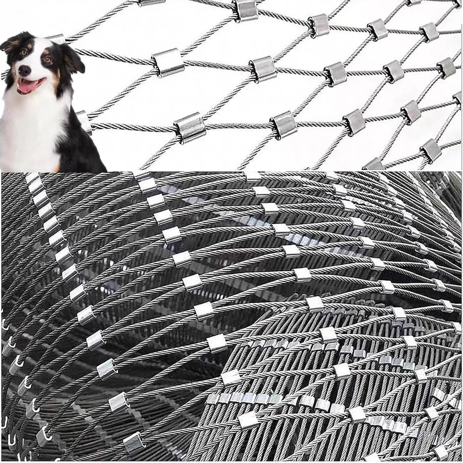 Corde flexible en acier inoxydable empêche les chutes sur le balcon