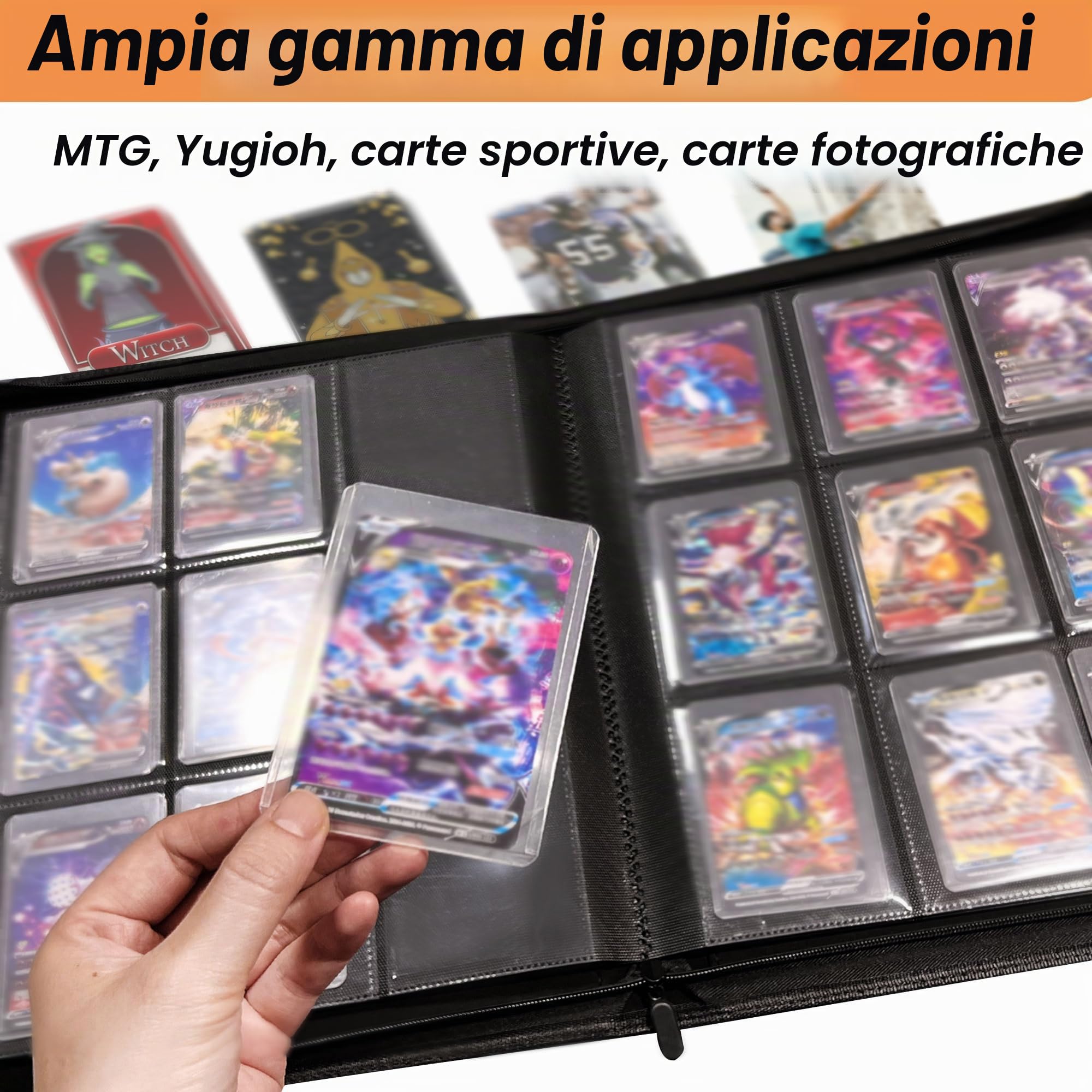 TopDeck TopLoader Folder, 9 Pocket Holds 360Toploaders,Card Holders for Trading Cards,MTG/Yugioh/TCG Cards (Contemporary) Hochzeitsalben，WallTrust RFID， Bank Cards (Klassisch)