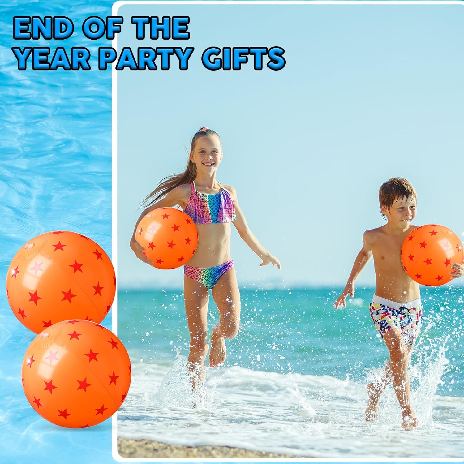 12 Pcs Anime Beach Balls Bulk 12 Inch Yellow and Red Star Beach Ball for Kids Inflatable Pool Float for Summer Birthday Party Favors Swimming Toys Gift
