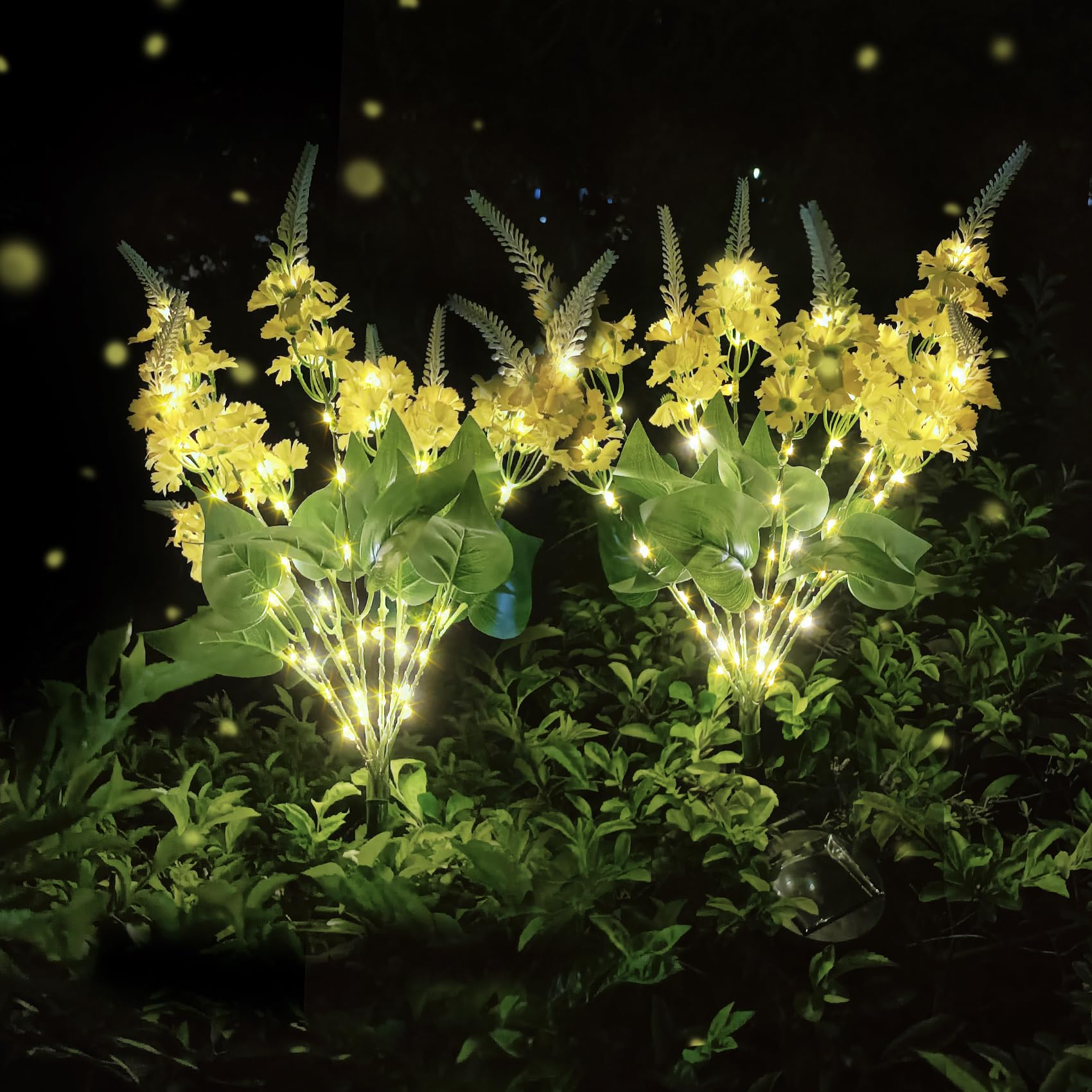 Useber Solar Flower Lights Outdoor Garden, 2 Pack Lilac Outdoor Lights Waterproof