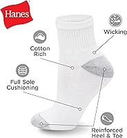 Vista 3 de Hanes Women's Value, Ankle Soft Moisture-Wicking Socks, Available in 10 and 14-Packs