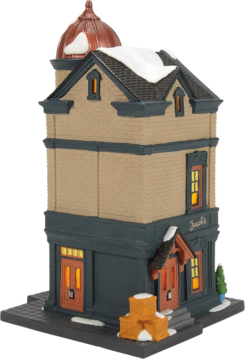 Department 56 Christmas in the City Village Jacob's Bagel Shop Lit Building, 9 Inch, Multicolor