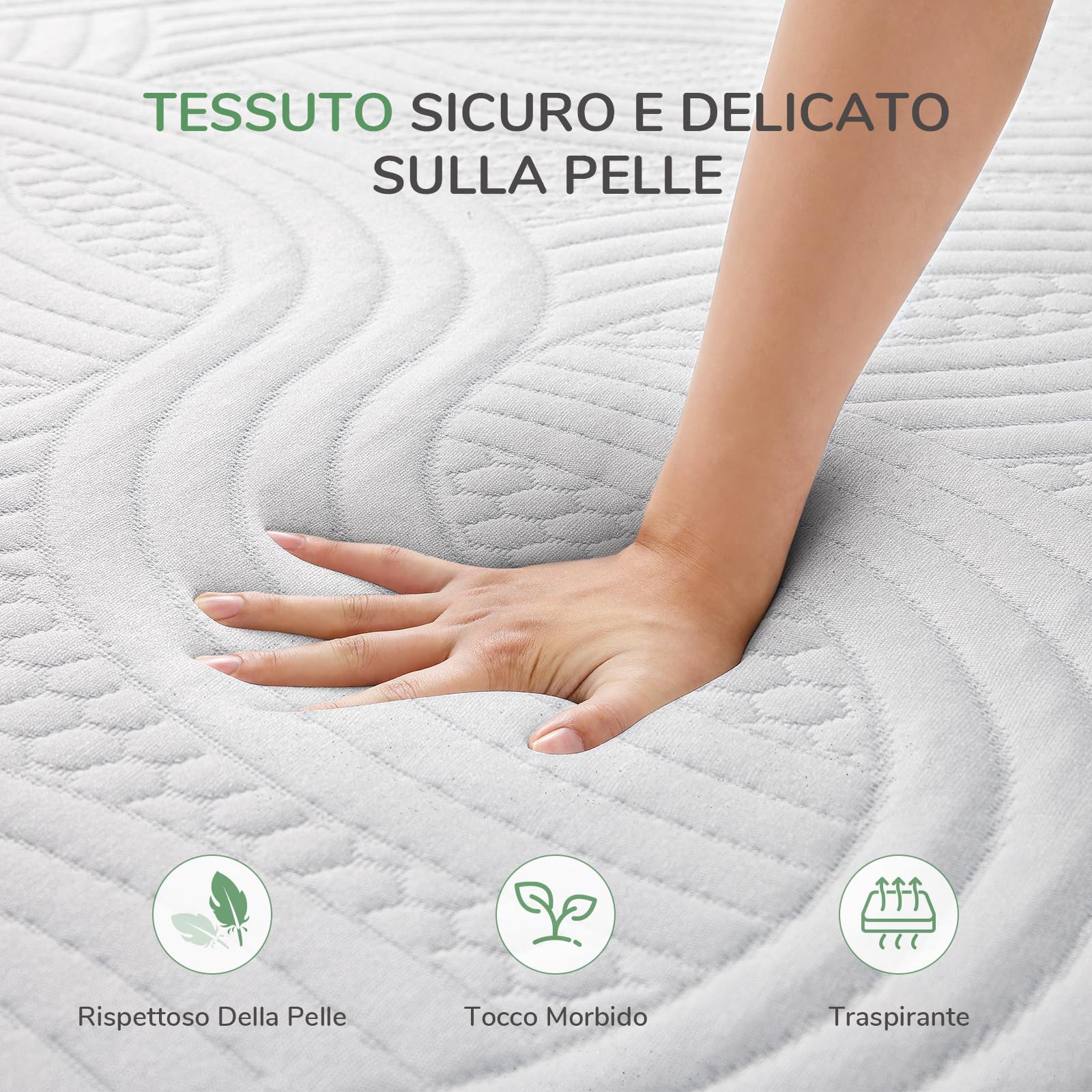 Novilla Topper 80x200, Topper Singolo in Memory Foam e Schiuma Traforata Comfort 7.5cm，Tessuto Traspirante e Delicato Sulla Pelle con Elastiche Antiscivolo, Sfoderabile e Lavabile Oeko-TEX