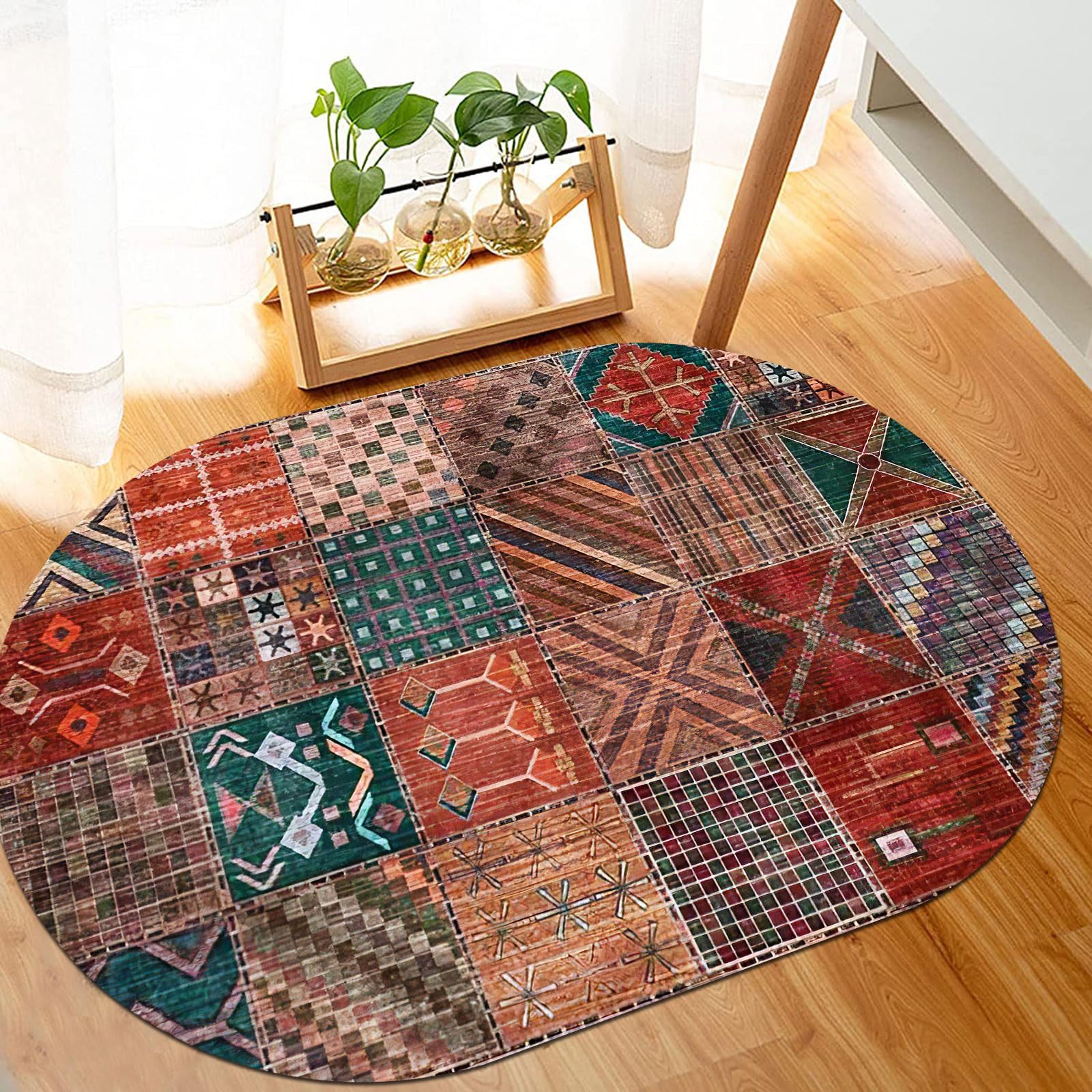 Tapis ovale lavable et antidérapant 110x190 pour un entretien facile