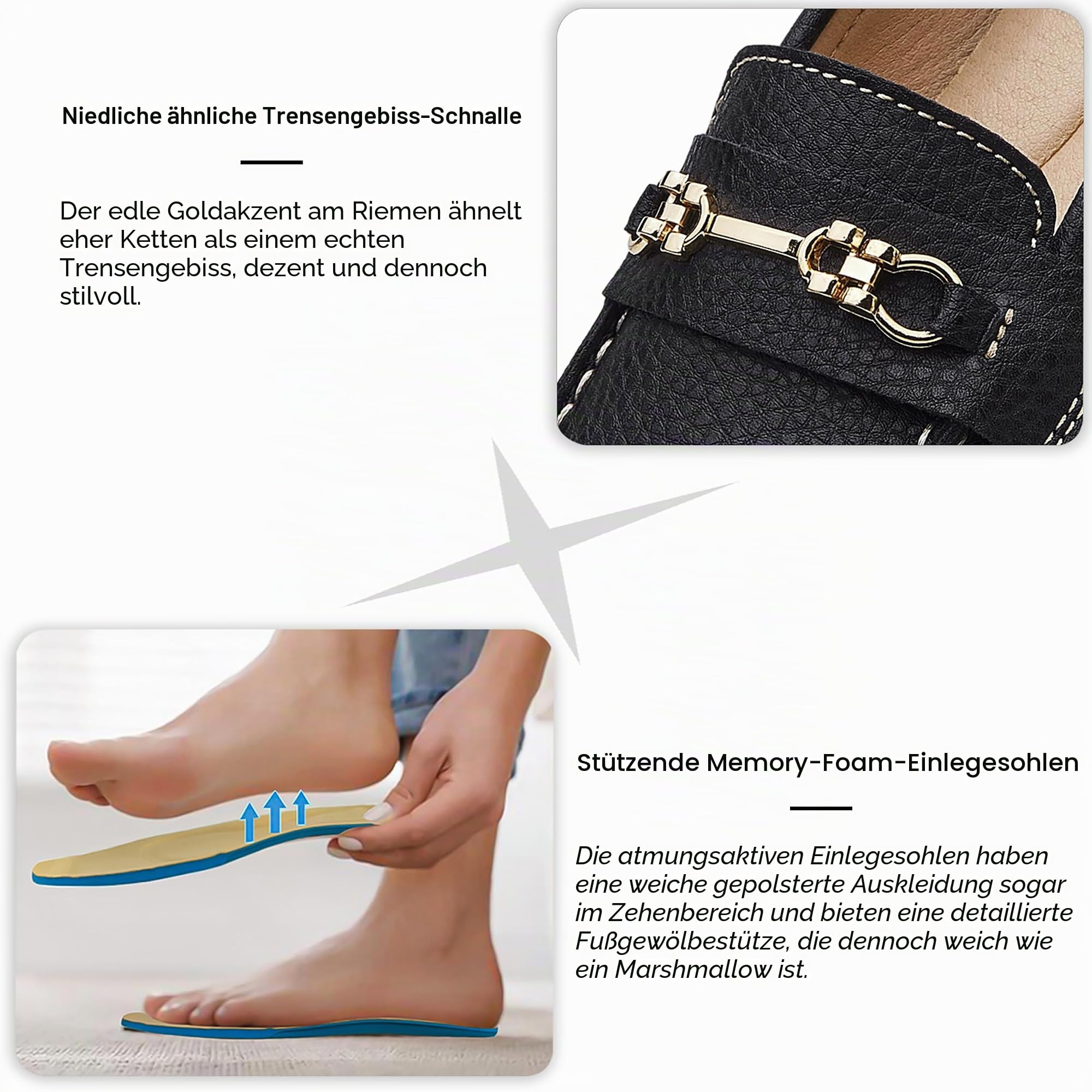 KORDAL Bequeme und leichte Damen-Slipper aus Leder, Mokks-Schuhe, Wanderschuhe, niedlich, Business-Casual-Schuhe, Arbeitsschuhe für Damen