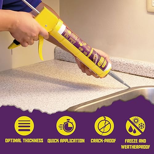 Miniatura 2 de ATack Sellador de silicona negro de 10.1 onzas, 100% silicona negra resistente al agua  Sellador de silicona RTV negro para sellador y calafateo de