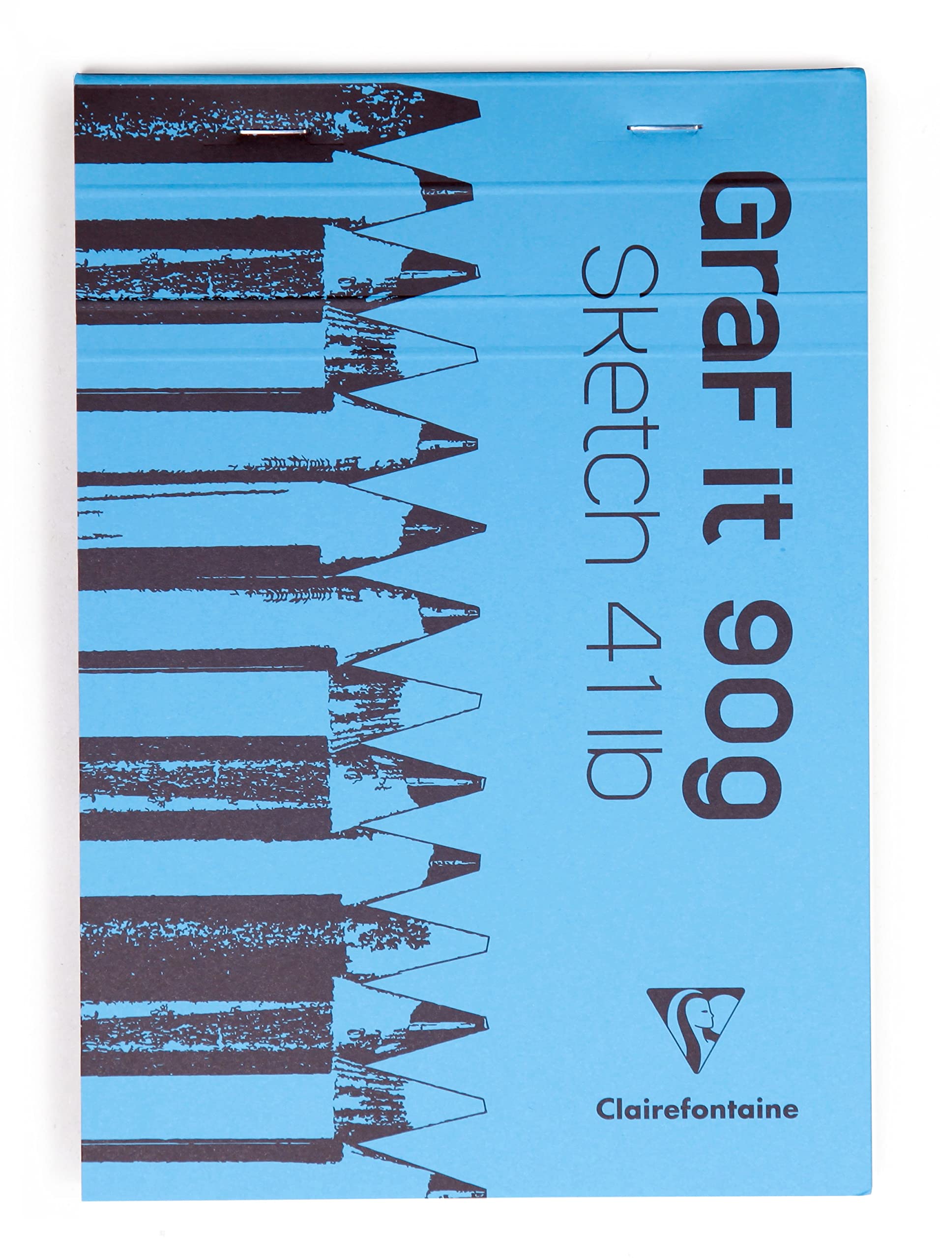 Clairefontaine 96730C Bloc Agrafé GraF'it - 80 Feuilles Papier Dessin Croquis Uni - Feuilles Détachables - A6 10,5x14,8 cm 90g - Couverture Bleue - Paquet de 5 blocs