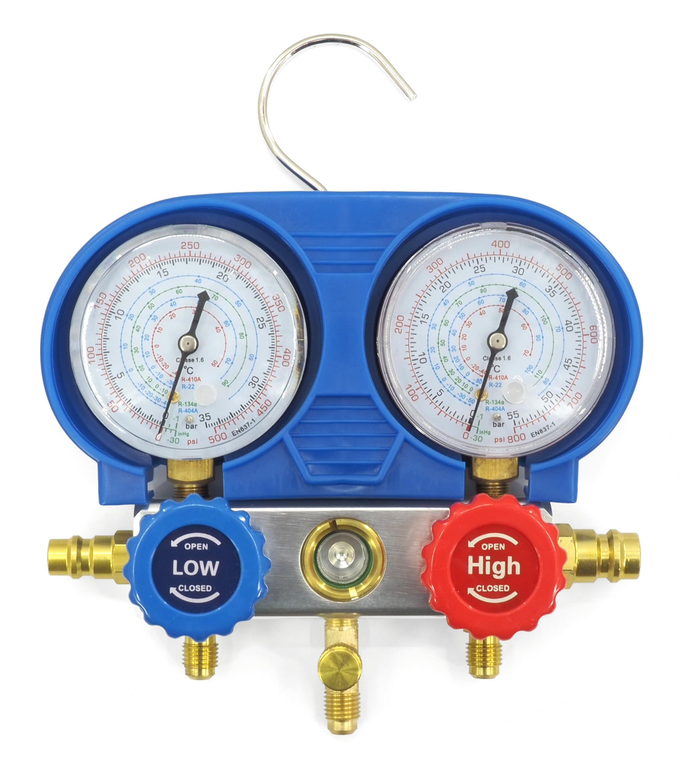 Manometros Aire Acondicionado + Botella Nitrogeno 8L/10L - Manómetro de Diagnóstico R134A R410A R22 - Kit Completo Prueba Fugas Climatización - Manometro con Reductor 40bar Professional
