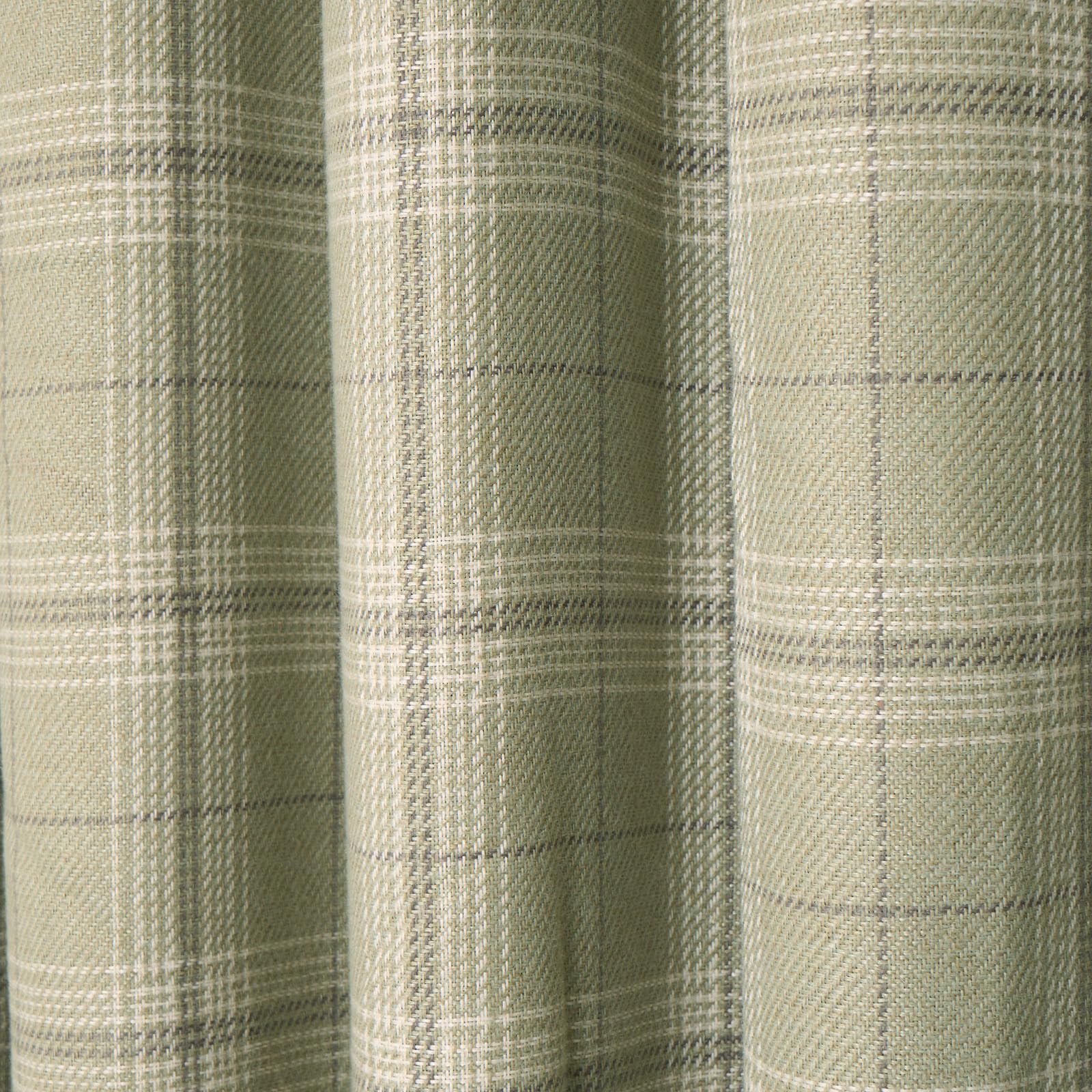 OHS Sage Green Curtains Eyelet for Bedroom Living Room Soft Luxury Woven Check Blackout Thermal Curtains Modern Fully Lined Curtain for Window Treatment 2 Panel - Image 4