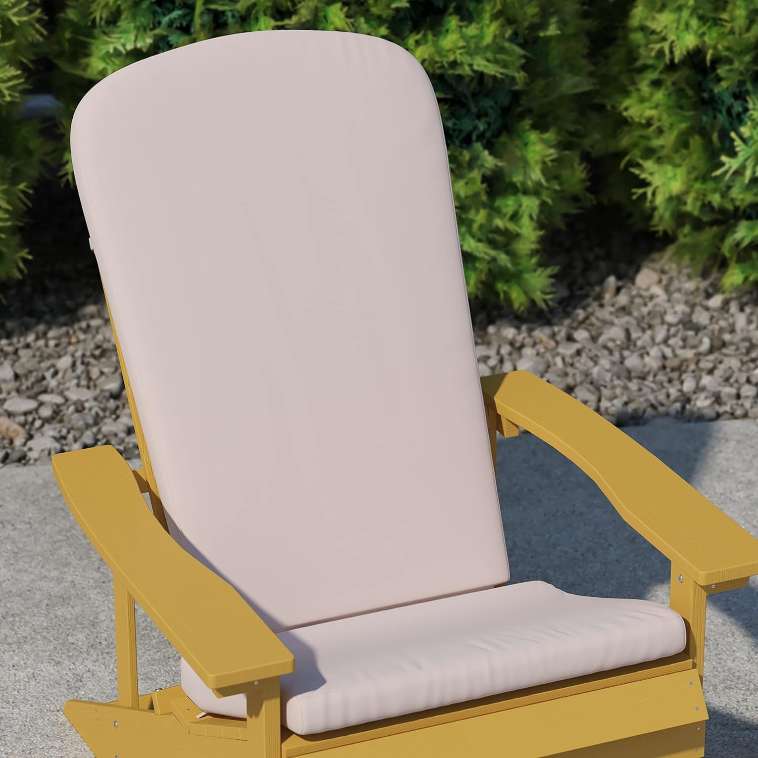 Flash Furniture Charlestown Set of 2 Adirondack Chair Cushions - Cream Fabric Cushions - 2" Thick Padding - Indoor/Outdoor - Patio Chair Replacement Cushions