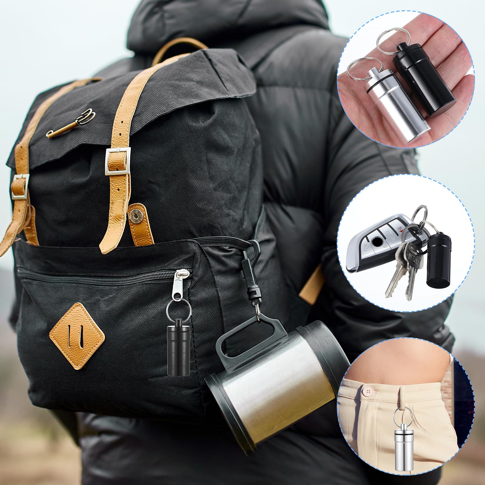 Mini Pill Case Keychain: Aluminum Alloy Waterproof Pill Holder Keyring For Travel & Outdoor Use From Seacoast, $0.38 - View #13
