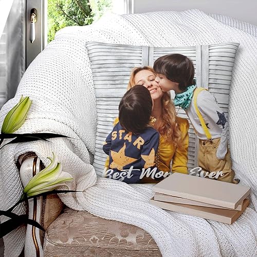 Miniatura 5 de Fundas de almohada personalizadas con imagen y texto, almohada personalizada de terciopelo de dos lados, 18 x 18 pulgadas, regalos personalizados