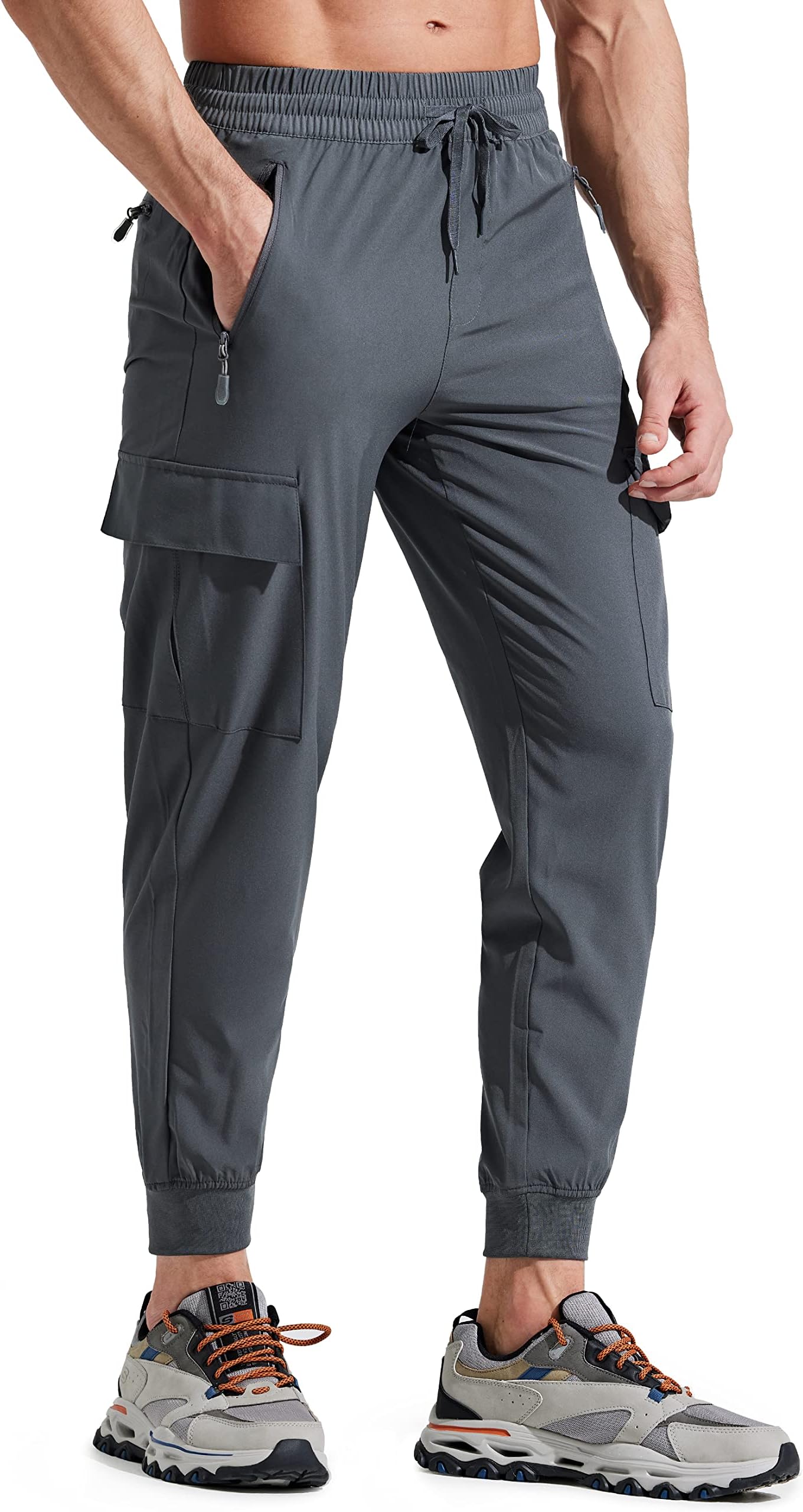Men's Lightweight Joggers Quick Dry Cargo Hiking Pants Track Running Workout Athletic Travel Casual Outdoor
