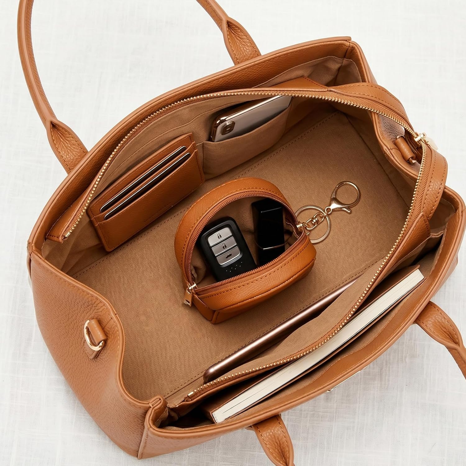 3PCS Women’s Small Coin Purse Set, Premium PU Leather Change Pouch with Durable Keychain and Smooth Metal Zipper, Mini Portable Wallet for Cash, Coins, Keys, Cards and Lipstick, Versatile Travel Bag