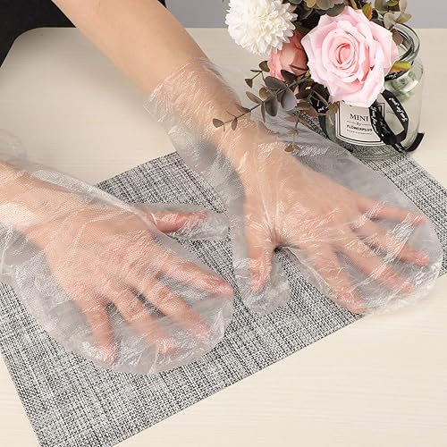 Miniatura 40 de Segbeauty Forros de baño de parafina para pies, 200 fundas de plástico para pies, botines para pies, protectores de pies con 200 calcomanías para un