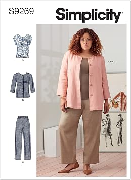 Womens Jacket, Knit Top, and Pull-On Pants Sewing Pattern Kit, Code 9269