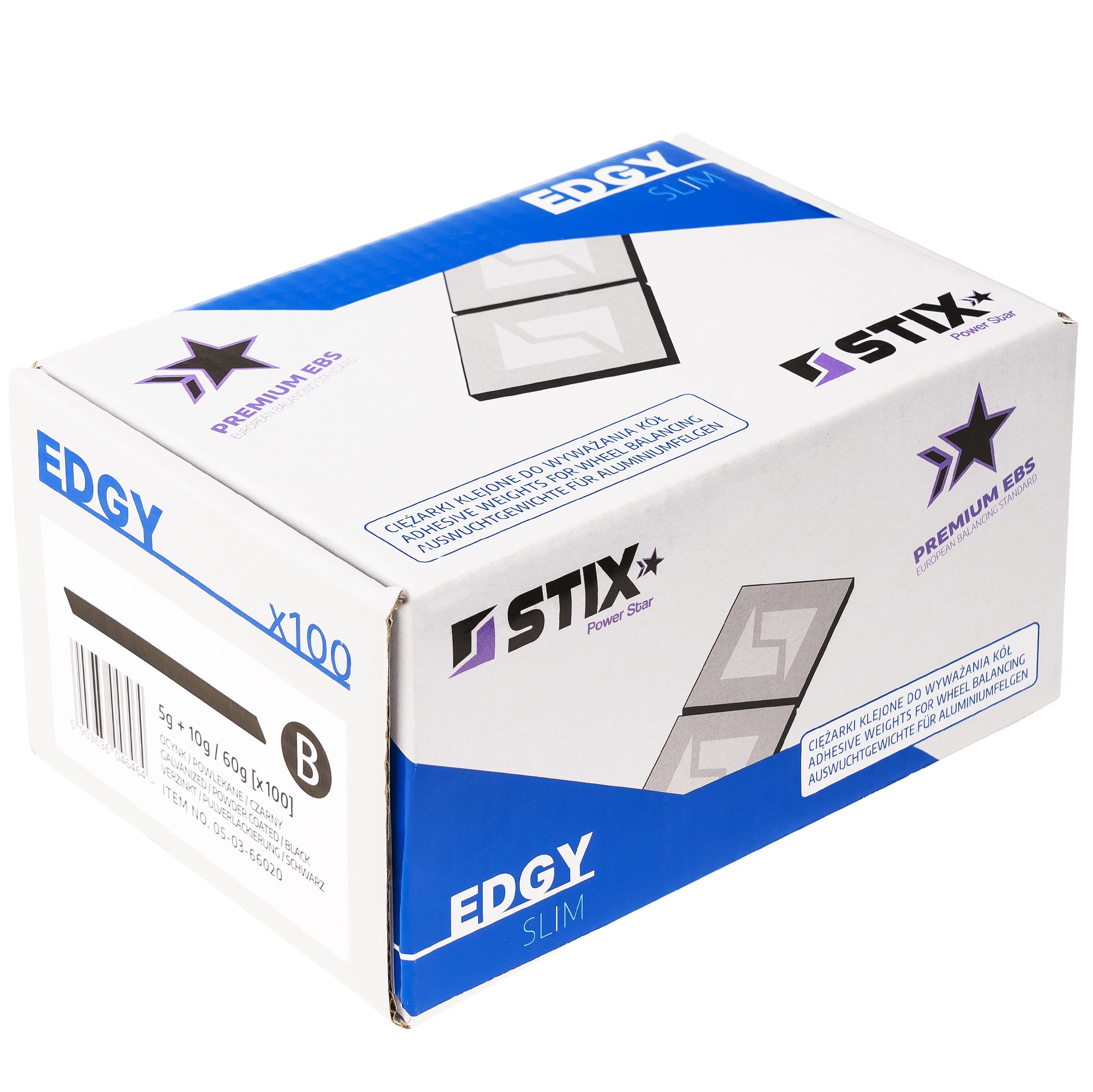 Stix 100x contrappesi adesivi per cerchioni in alluminio 5+10g, pesi di bilanciatura neri, striscia adesiva per cerchioni di autovetture, furgoni e SUV