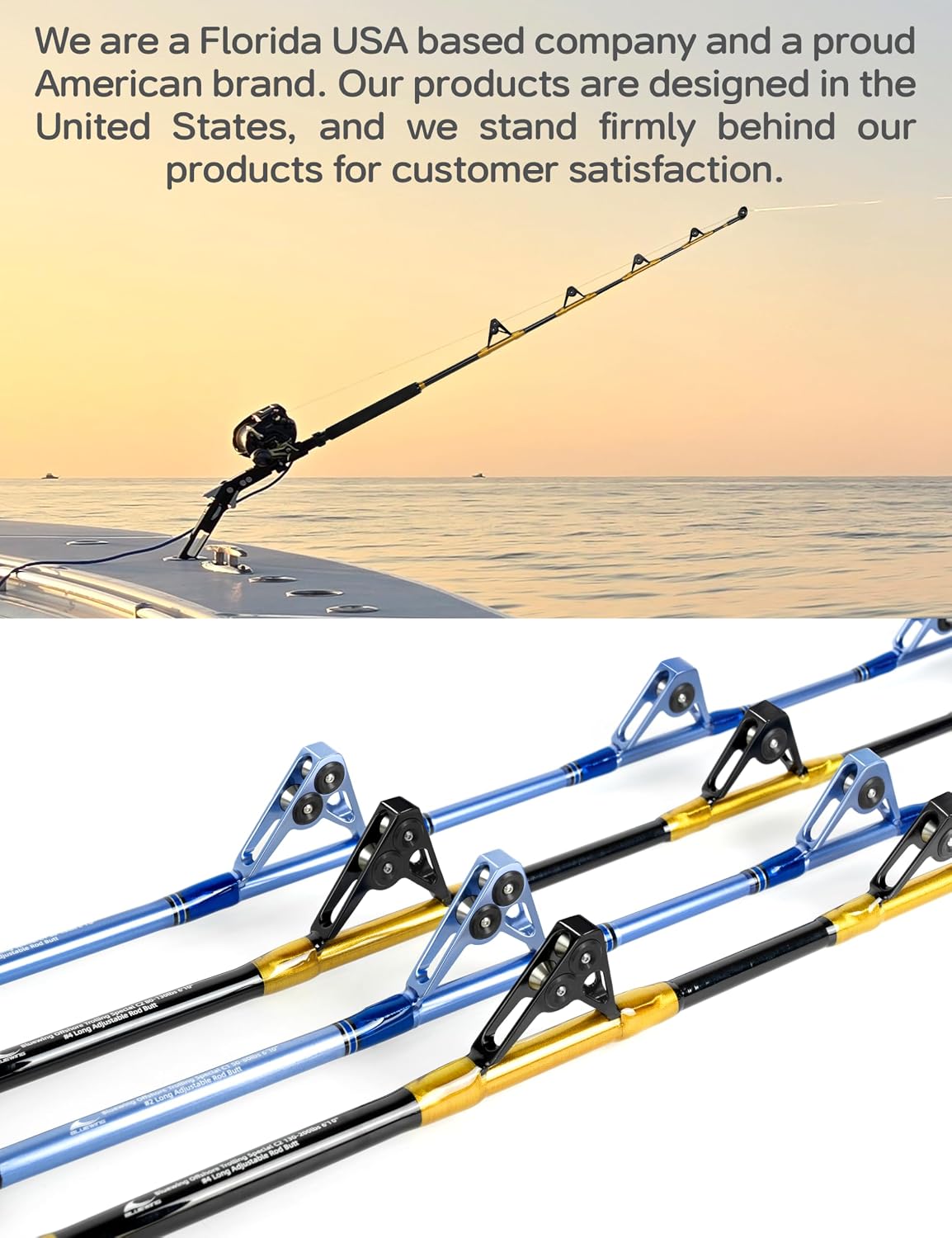 BLUEWING Offshore Bent Butt Trolling Rod Fishing Roller Rod Deep Sea Fishing Pole