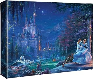 Thomas Kinkade Disney Cinderella Dancing in The Starlight 8" x 10" Gallery Wrapped Canvas