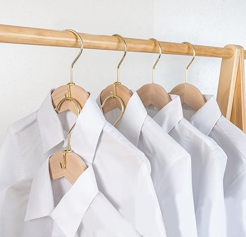 Miniatura 8 de Percha para ropa, 72 unidades, ganchos de metal dorado, ganchos extensores, mini ganchos en cascada