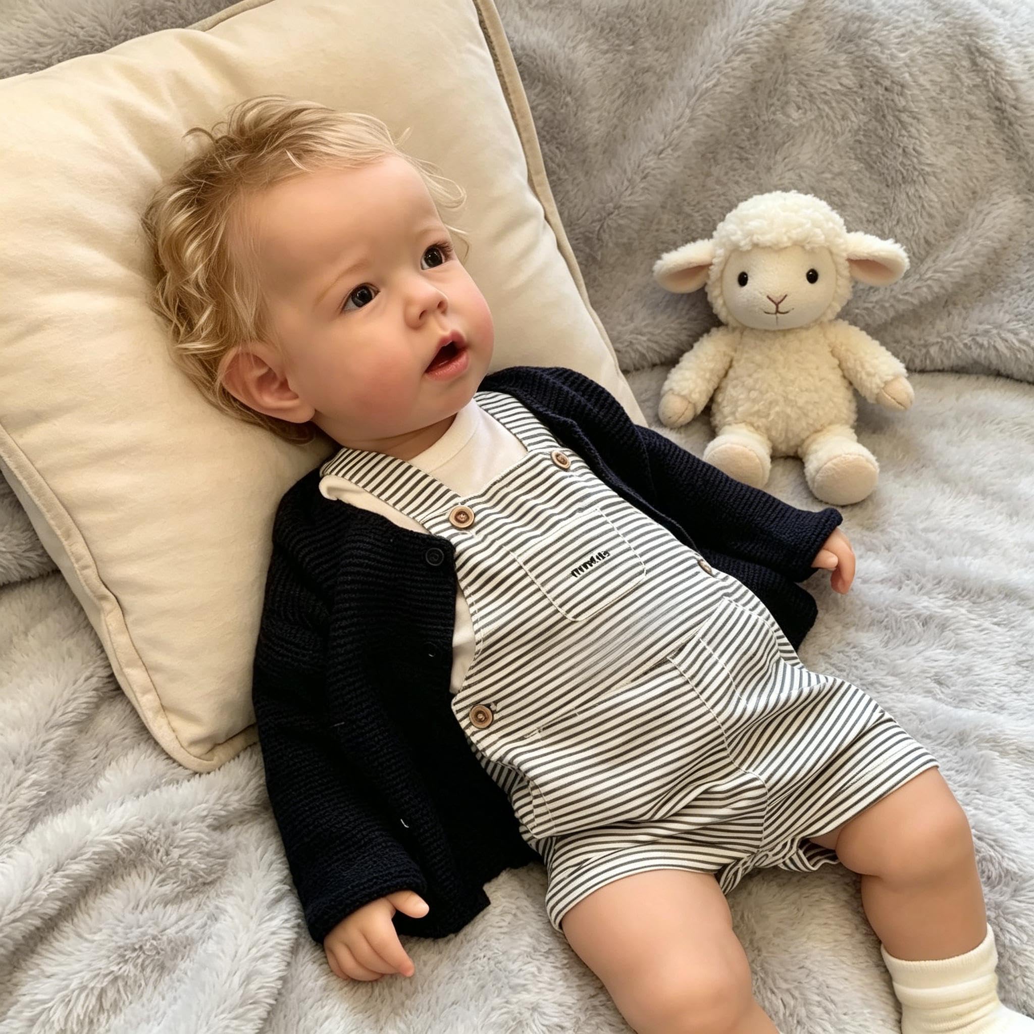 RXDOLL Pełne silikonowe lalki Reborn Baby Dolls, 50 cm, realistyczne lalki dla niemowląt, winylowe całe ciało, prawdziwa lalka niemowlęca, anatomicznie poprawna lalka, realistyczna lalka noworodka z