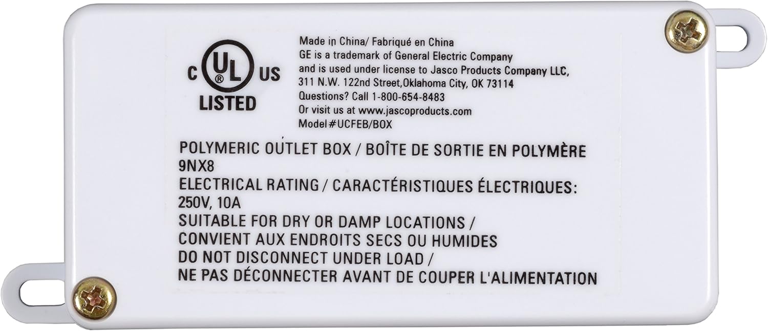 GE Direct Wire Junction Box, Linkable, Up to 10 Fixtures, 32612, white