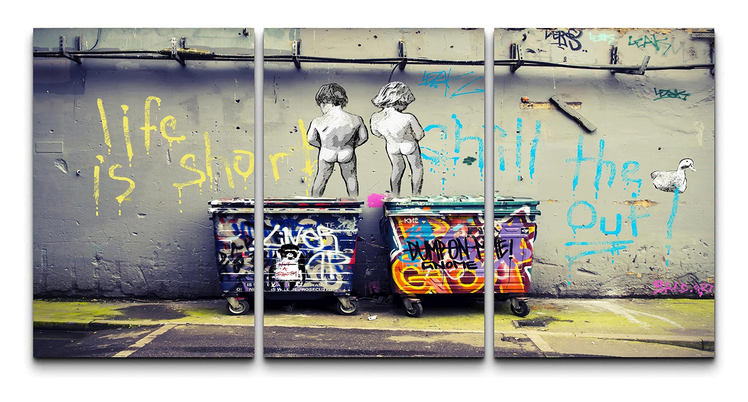 Toile Art Banksy - Affiche Murale Vie D'Oeuvres D'Art Classique 70x105cm Cadre Intérieur