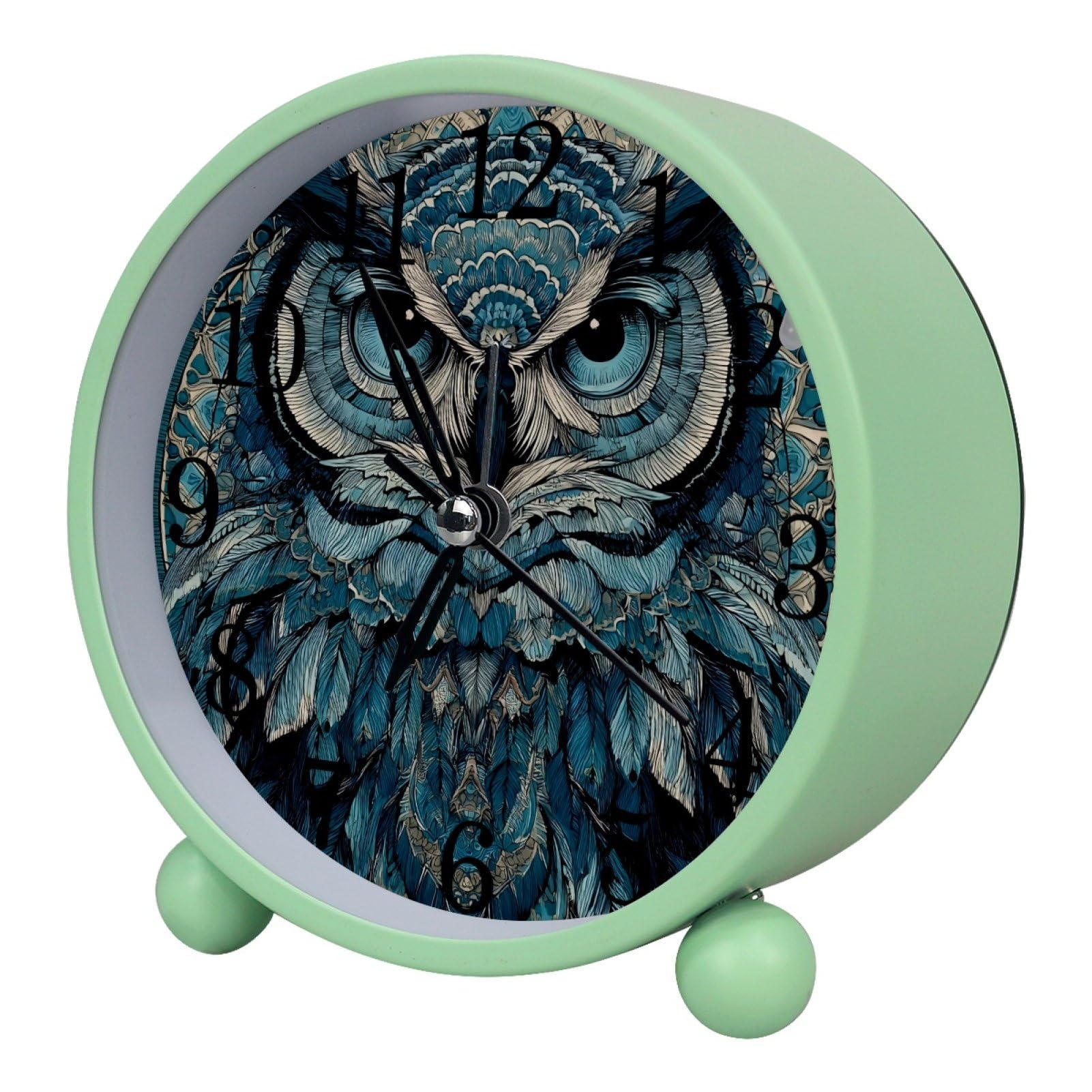 etoenbrc Watercolor Butterfly Silent Analog Alarm Clock Small Battery Operated Clock Slient Plastic Table Clock for Living Room Bedroom Color455