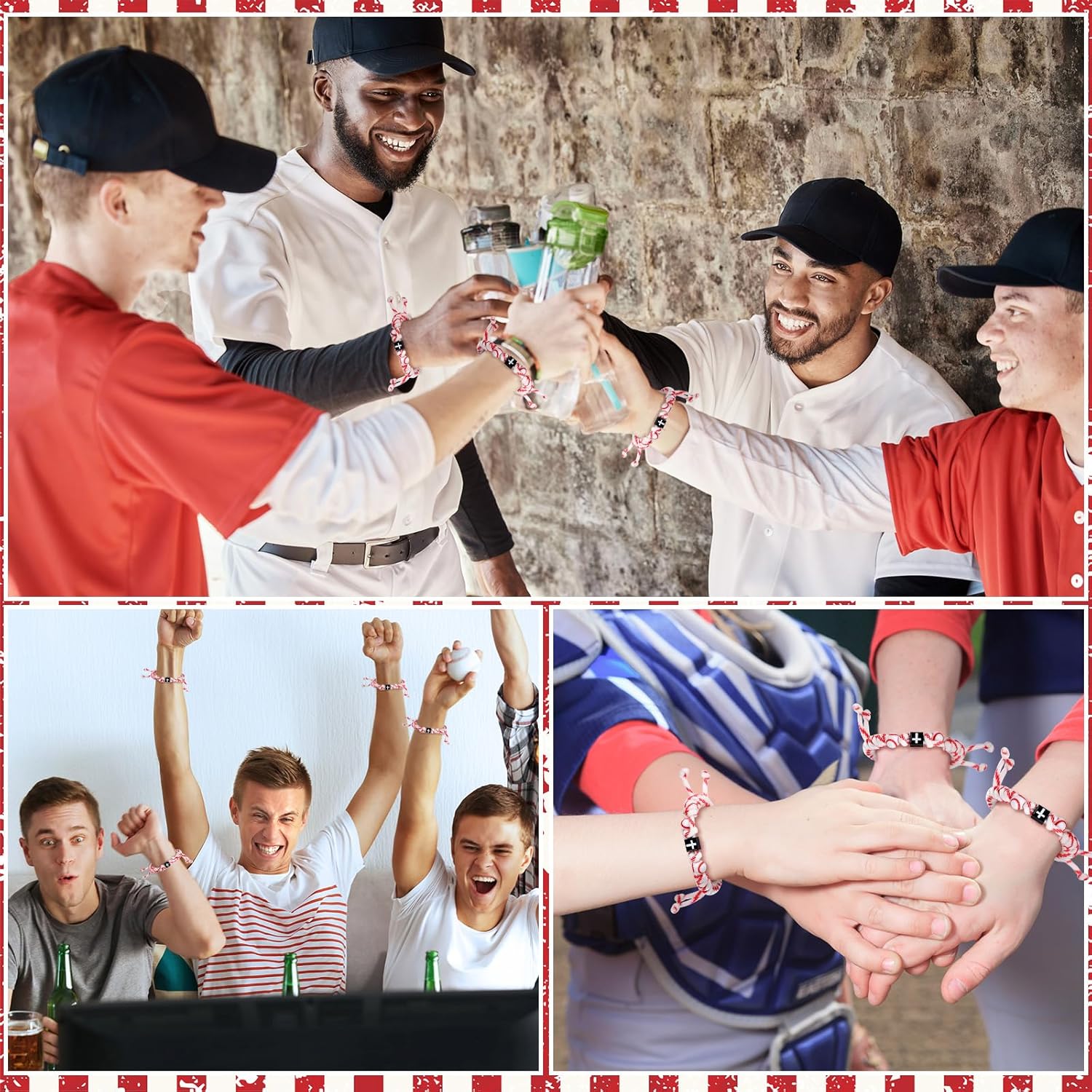 24 Pcs Christian Baseball Gifts for Teen 12 Cross Bracelets 12 Cards Adjustable Baseball Religious Bracelets Gifts - Image 6