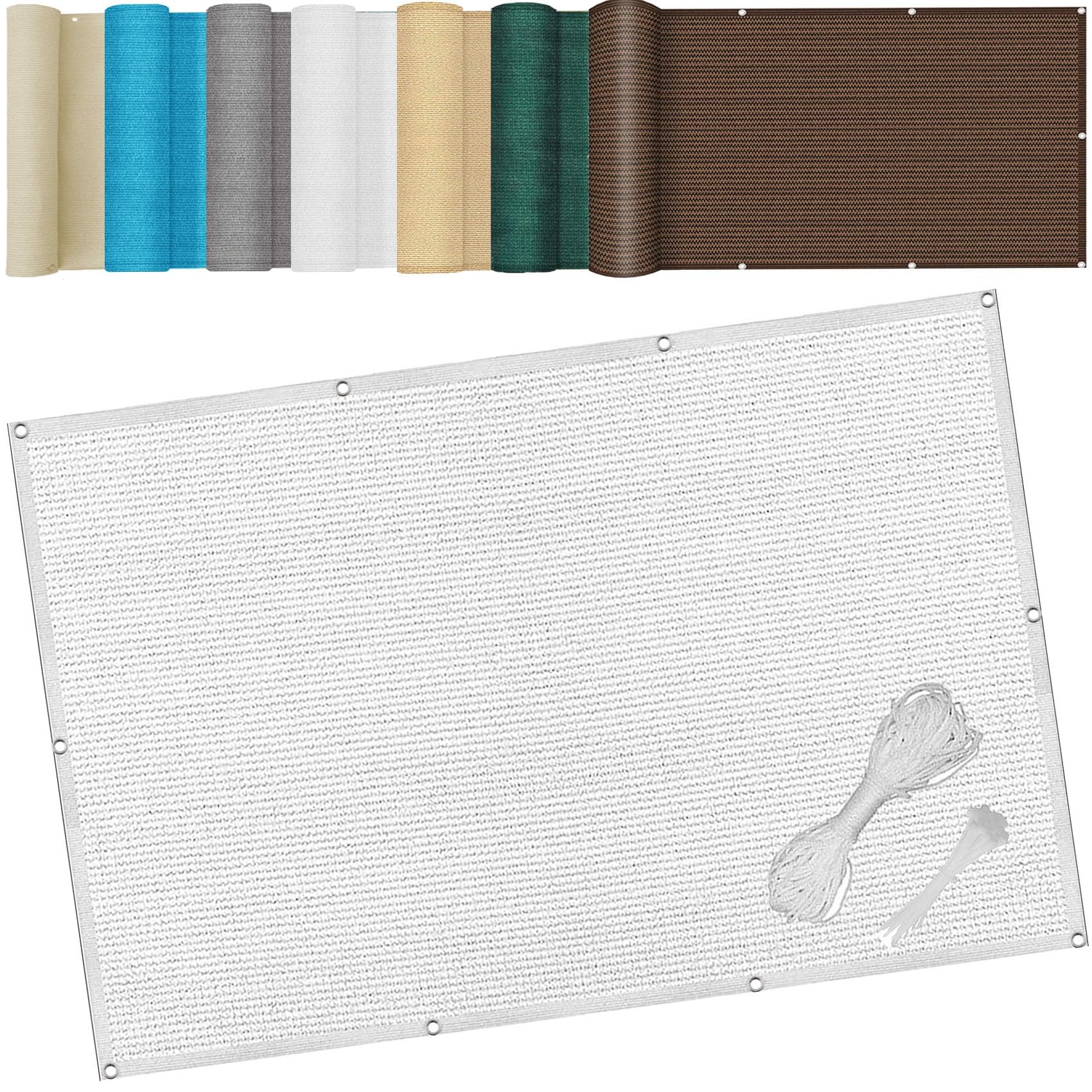 Voile d'ombrage rectangulaire 2x3.6m blanc résistant aux UV pour jardin