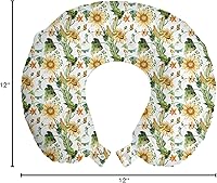 Vista 276 de Lunarable Teal Travel Pillow Neck Rest, Aquatic Fauna Theme Hand Drawn Style Various Starfish in Blue Shades, Memory Foam Traveling Accessory for