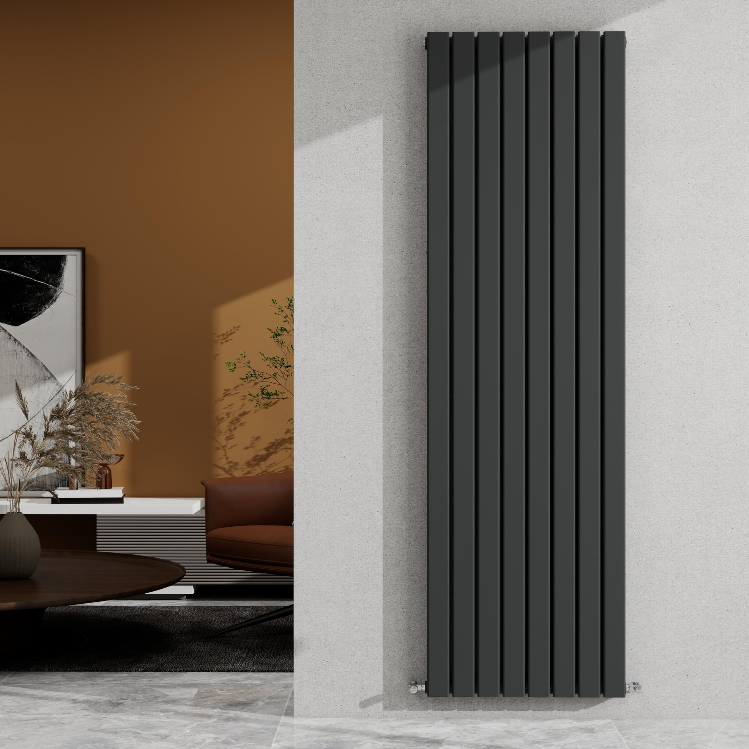 SKY Bathroom 1800×544mm Anthracite Vertical Designer Radiator Double Panel Modern Central Heating Flat Panel Rad 6324 BTU