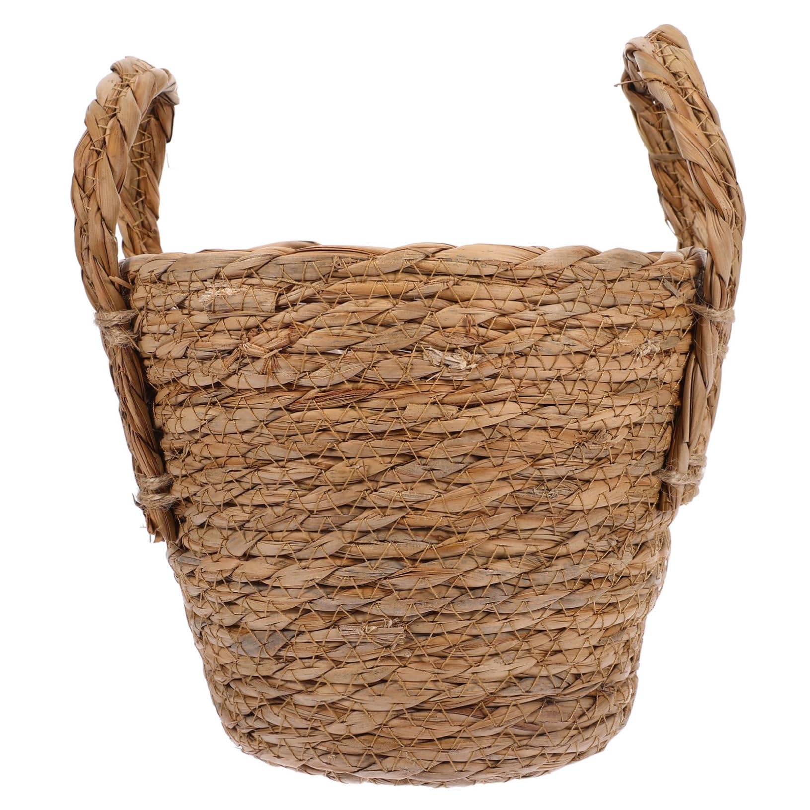HEMOTON Woven Seagrass Plant Pot 6 Inch Diameter Indoor Straw Flowerpot with Waterproof Lining for Succulents and Decorative Greenery Storage Basket